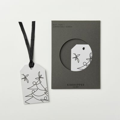 Tree Lines Gift Tag - Black Ribbon (10)