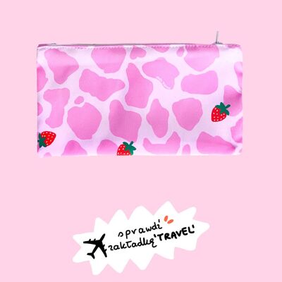 Makeup Bag - Small Pouch -  Strawberry Cow