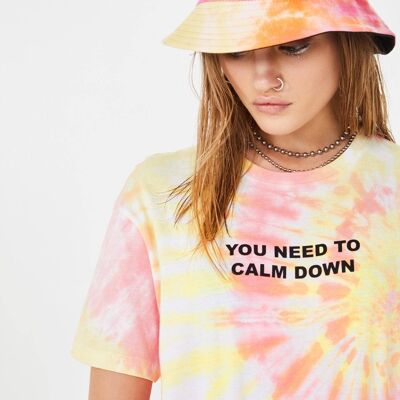 Camiseta Peachy Tie Dye - Necesitas calmarte