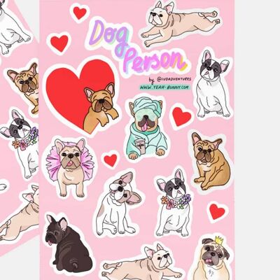 Pink Frenchie - Stickers Sheet