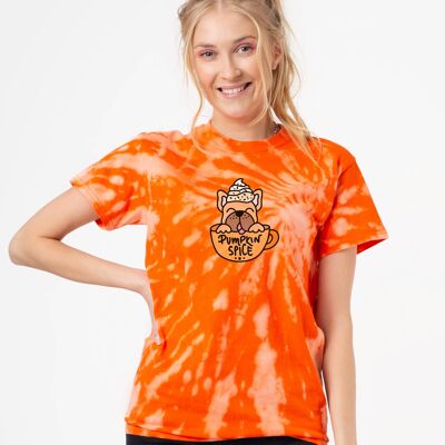 Pumpkin Spice Frenchie - Tie Dye - T-Shirt