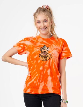 Pumpkin Spice Frenchie - Tie Dye - Tshirt 1