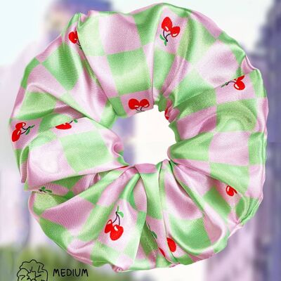 Scrunchie - XL - Toque de seda satinada - Cereza Picnic