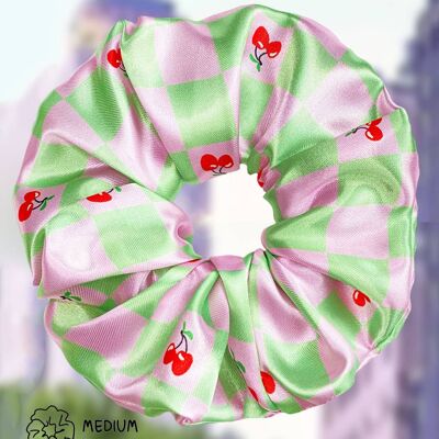 Scrunchie - XL - Satin Silk Touch - Cherry Picnic