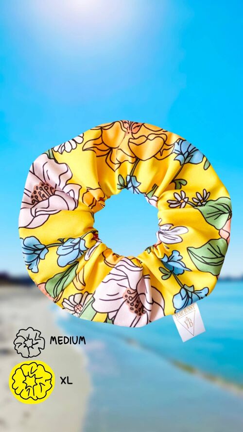 Scrunchie - XL - Yellow Flowers