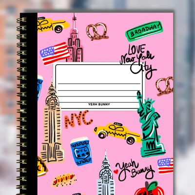 Spiral Notebook - Planner - Pink NYC