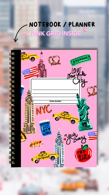 Carnet à Spirale - Agenda - Rose NYC 1