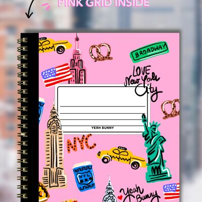 Spiral Notebook - Planner - Pink NYC
