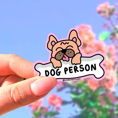 Autocollant Kawaii Frenchie Chien Personne