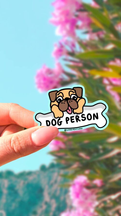 Sticker Kawaii Pug Dog Person