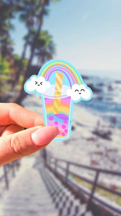 Sticker Kawaii Rainbow Boba