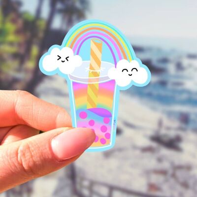 Aufkleber Kawaii Regenbogen Boba