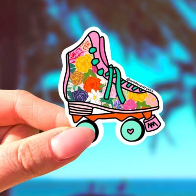 Sticker Kawaii Skates Flowers