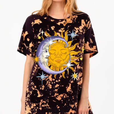 Sun & Moon - Negro - Tie Dye - Camiseta