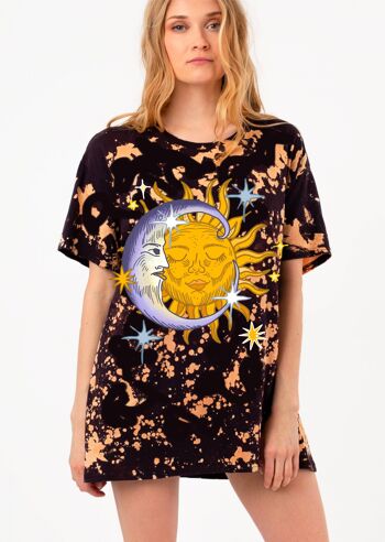 Soleil & Lune - Noir - Tie Dye - Tshirt