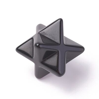 Rocas Sattva | Merkaba cristal piedra curativa estrella ónix negro ± 23x28mm