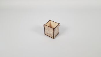 Pot à crayons en bois imprimé tropical  (x1) 2