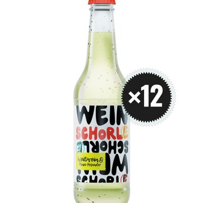 Winzinger Weine Schorlä vino blanco y saúco menta 0,33 l / paquete de 12