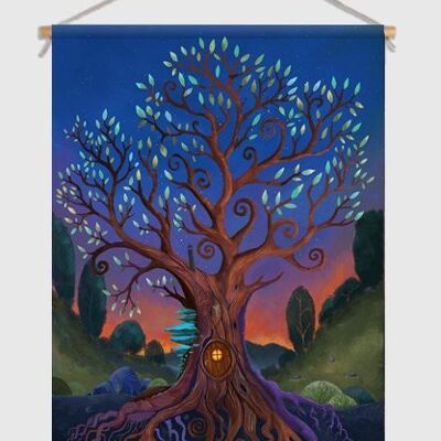 Affiche Textiel Cabane dans les arbres - L 90 x 120 cm I