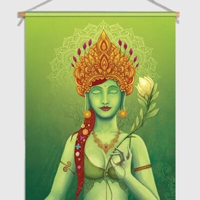 Green Tara Textielposter - L 90 x 120 cm I