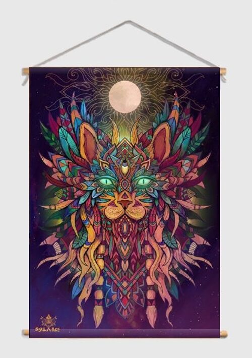 Cat Spirit Textiel Poster - L 90 x 120 cm