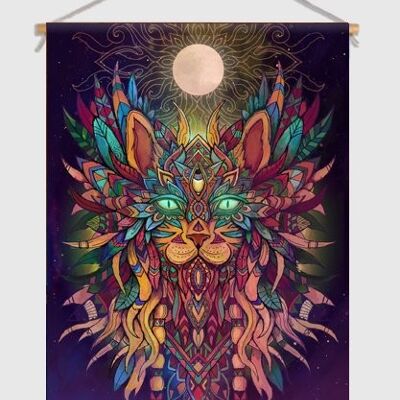 Poster Textiel Cat Spirit - L 90 x 120 cm