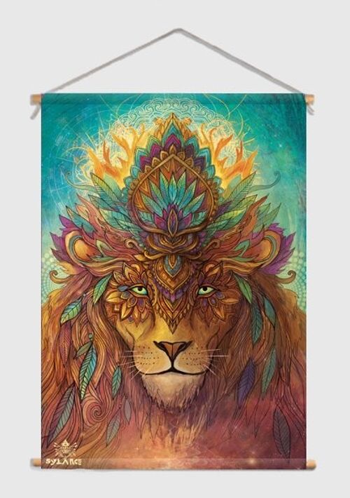 Lion spirit Textielposter - L 90 x 120 cm