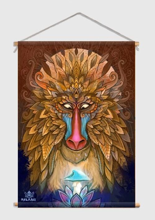 Monkey Spirit Textiel Poster - L 90 x 120 cm I