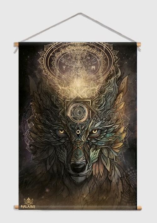 Wolf spirit Textielposter - L 90 x 120 cm
