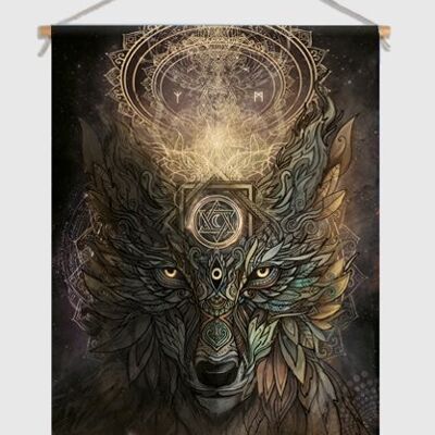 Wolf spirit Textielposter - L 90 x 120 cm