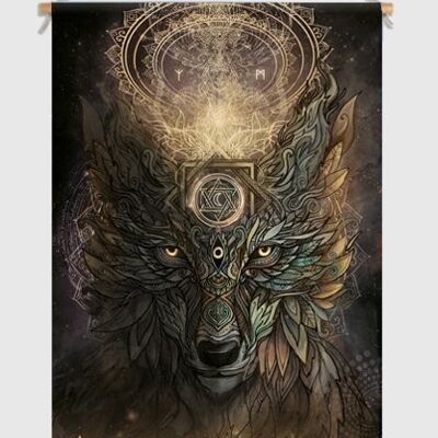 Póster Textiel espíritu lobo - L 90 x 120 cm