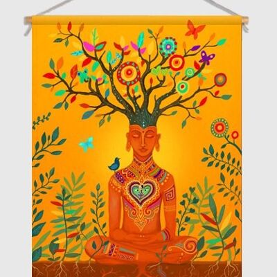Meditation Textielposter - L 90 x 120 cm
