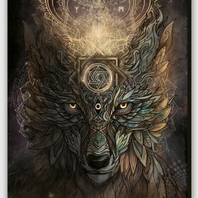 Impresión sobre lienzo espíritu lobo - L 100 x 150 cm I