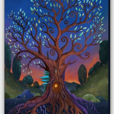 Cuadro en lienzo Treehouse - L 100 x 150 cm