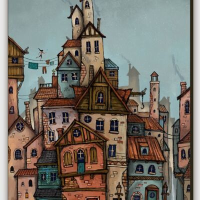 Leinwandbild Fantasy City - S 40 x 60 cm