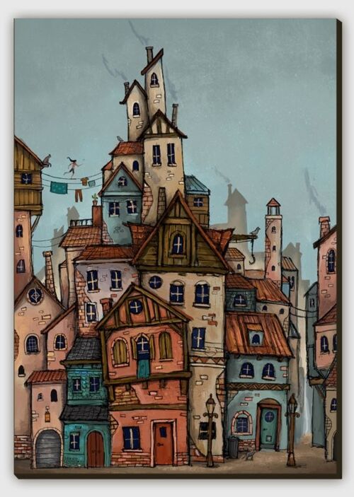 Fantasy City Canvas Print - L 100 x 150 cm
