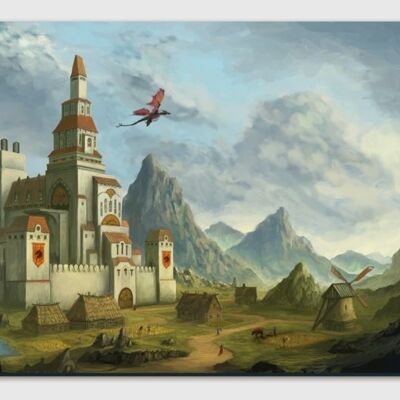 Cuadro sobre lienzo Dragon Kingdom - L 190 x 120 cm
