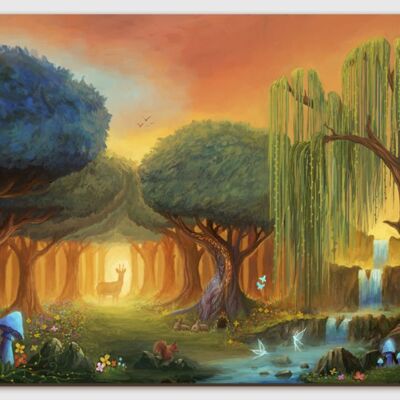 Impression sur toile Forêt magique - S 90 x 60 cm
