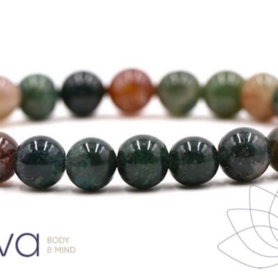 STRENGTH | Indian Agate 8mm Mala Holistic Crystal Bracelet