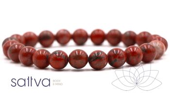DETOX | Bracelet en cristal holistique Mala Jaspe rouge 8 mm