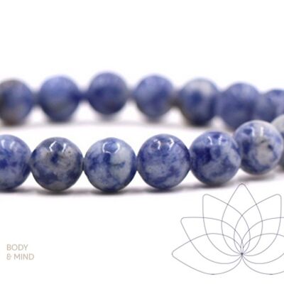 SANS STRESS | Bracelet en cristal holistique Mala Jaspe bleu 8 mm