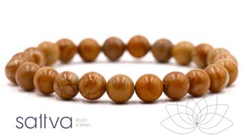 SENSIBILISATION ÉCO | Bracelet en cristal holistique Mala en jaspe de bois 8 mm