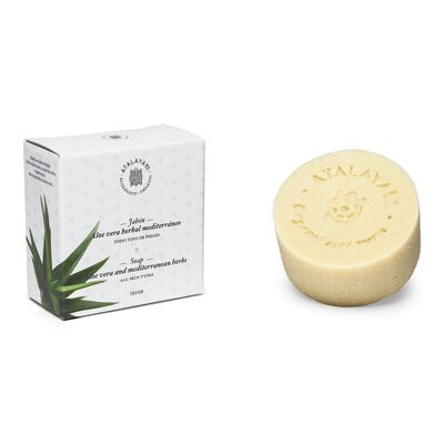 Jabón facial de aloe vera Herbal Mediterráneo. 100 gr.