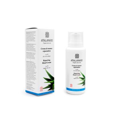 Crema reparadora de manos de aloe vera ecológico. Cosmos Organic. 200 ml. AirFree. Uso tópico