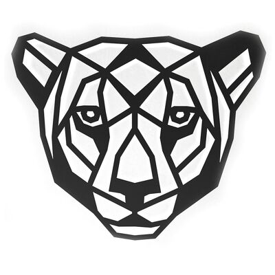 Tigre de madera • Negro • Grande • 430 x 370 mm