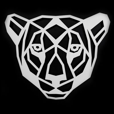 Tigre en bois • Blanc • Méga • 700 x 600 mm