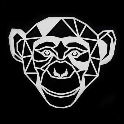 Scimmia in legno • Bianco • Grande • 420 x 360 mm