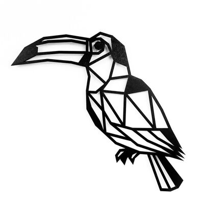 Toucan en bois • Noir • Grand • 390 x 380 mm