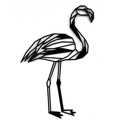 Flamingo aus Holz • Schwarz • Klein • 185 x 275 mm