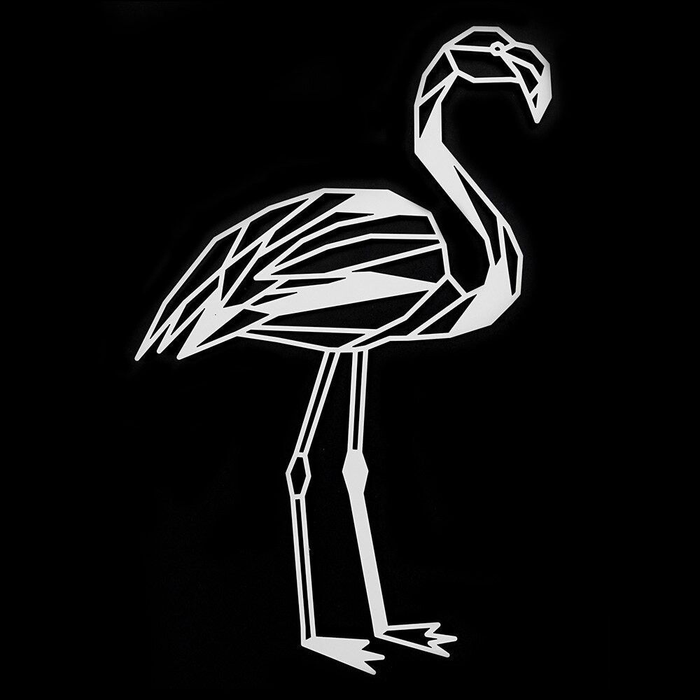 Flamant en bois • Blanc • Petit • 185 x 275 mm